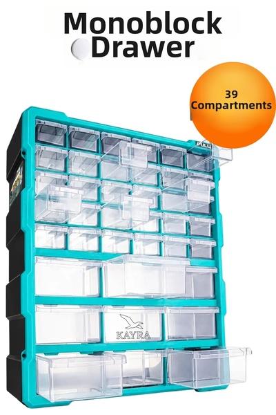 KAYRA LEATHER CRAFT 39 Drawer Plastic Organizer Tool Case Screw Dowel Bolt Bo...