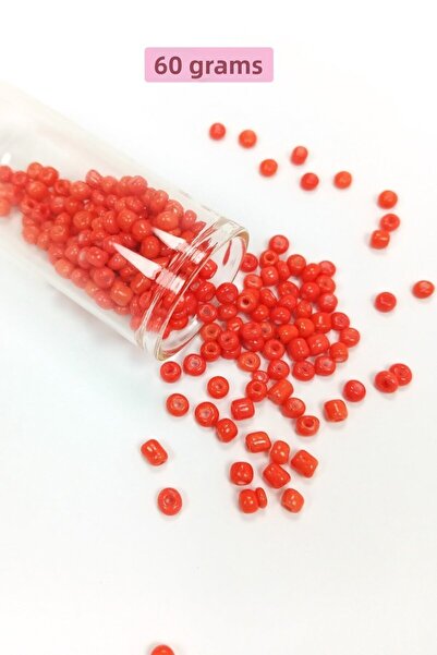 Generic Brand خرز رمل زجاجي مصبوب كبير الحجم (6/0) 4 مم - 60 جرام - برتقالي -...
