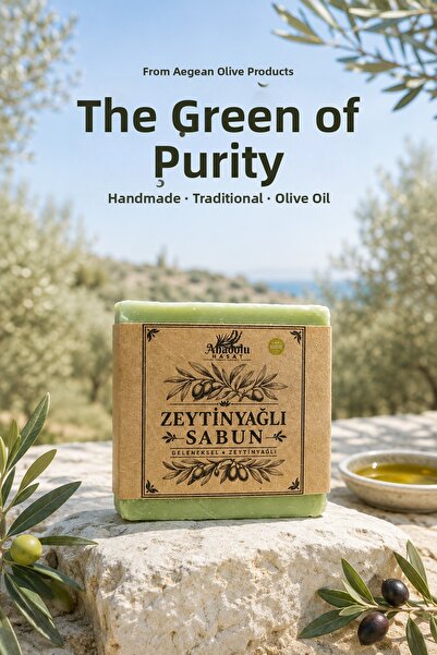 ANADOLU HASAT Natural Olive Oil Solid Soap 120 g – Hand and Body Soap