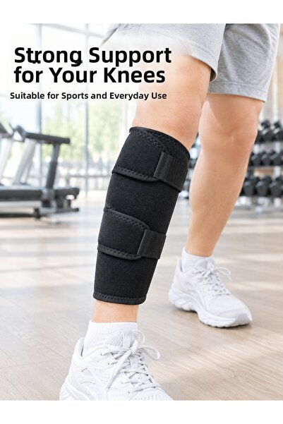 shoppingfestr Adjustable Calf Support Black Double Band Sports and Hiking Cal...