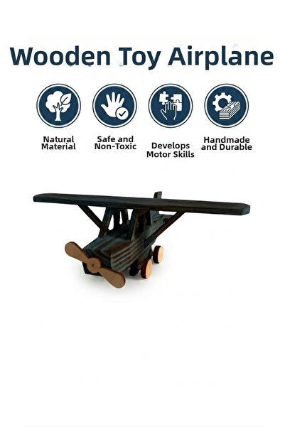 kamptek kamp teknolojisi Natural Wooden Toy Airplane - Educational and Health...