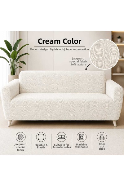 BASHTUGH TİCARET 3 Seater Sofa Cover a Quality Single Piece Sofa Cover Sofa B...