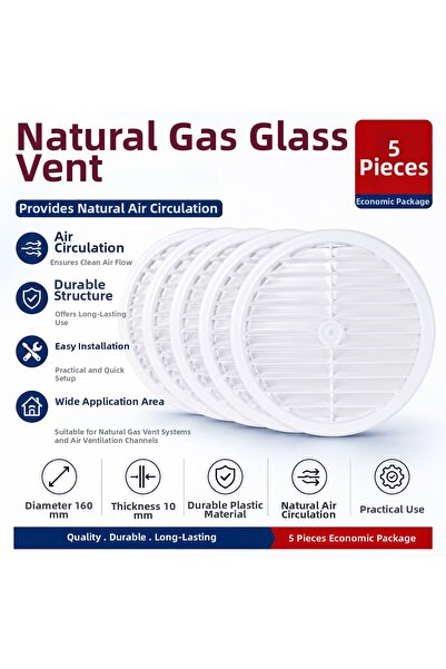 Trendhane Natural Gas Glass Ventilation Vent 5 Pieces