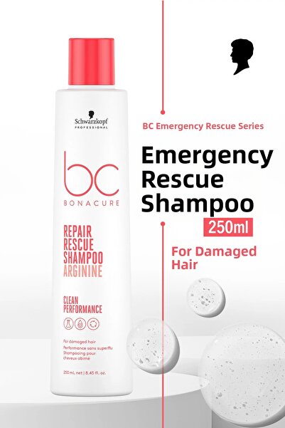Bonacure Bc Clean Repair Rescue Emergency Rescue Sulfate-Free Shampoo for Dam...