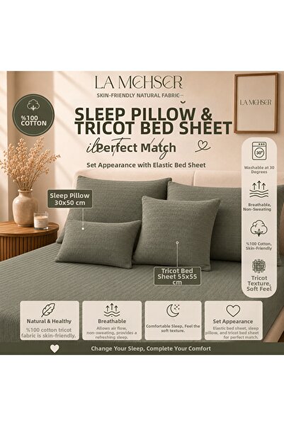 LA MEHSER Pack of 2 Ultra Self-Silicone Filled Knitwear Combed Cotton Throw P...