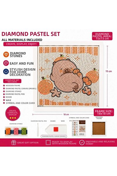 iğne izi 5D Diamond Stone Embroidery Painting Set with Capybara Pattern 18X18...