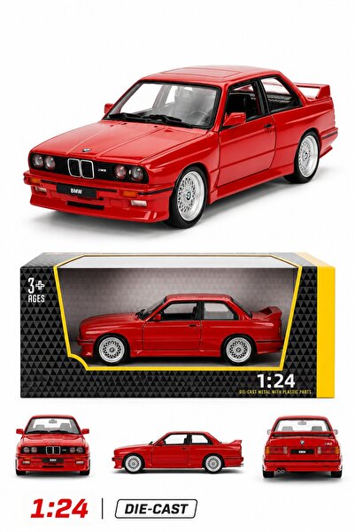 craftivio 1:24 Scale 1988 Bmw 3 Series M3 Red Die-Cast Metal Model Car with O...