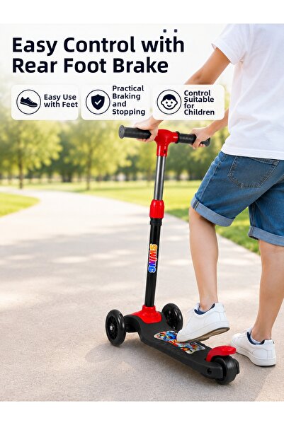 Generic Brand 3-Wheel Children's Scooter Anti-Slip Wide Base Balanced Ride Sc...