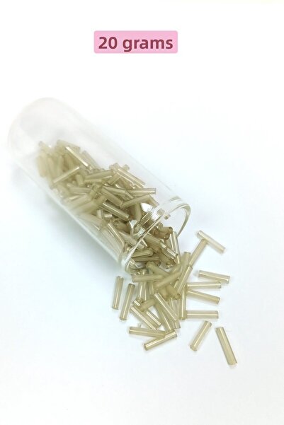 modi Long Tube Cutting Beads Diameter 2mm Length 10 mm - 20 Grams - Transpare...