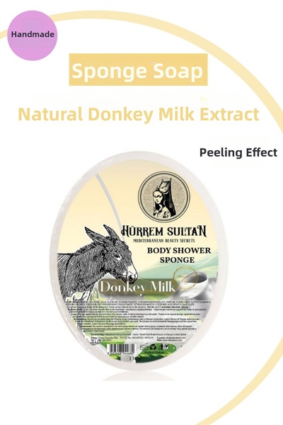 JASPER 8 Pack Natural Donkey Milk Sponge Soap 130 Gr