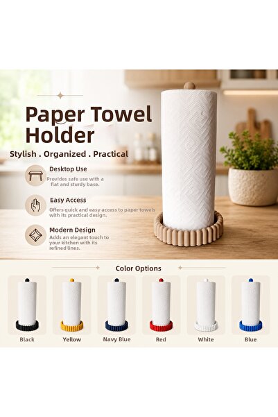 MYE TEKNOLOJİ Desktop Paper Towel Holder Vertical Roll Towel Holder Kitchen C...