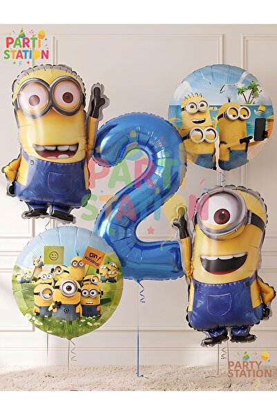 Parti Station Minions Balloon Set 5 Pieces 2 Years Old Minion Kevin and Minio...
