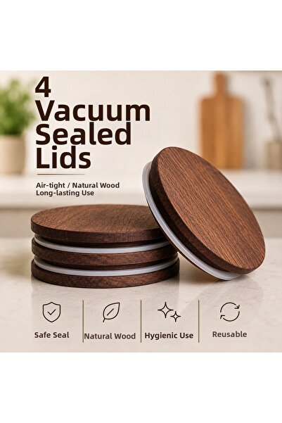 Sevilla Wooden Vacuum Lid Set of 4 |   Elysia Compatible Cover