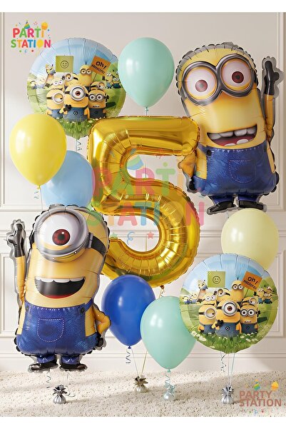 Parti Station Minions Balloon Set 11 Pieces 5 Years Old Minion Kevin and Mini...