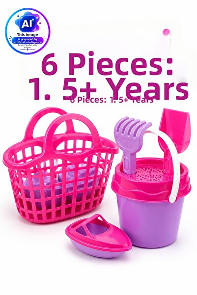 YILDIRIM OYUNCAK 6-Piece Beach Play Set with Basket – Children's Sand Toy Set...