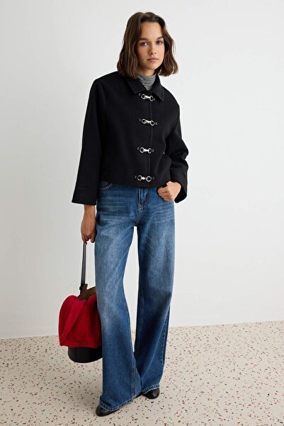 Trendyol Collection Palton negru standard TWOAW27MO00113