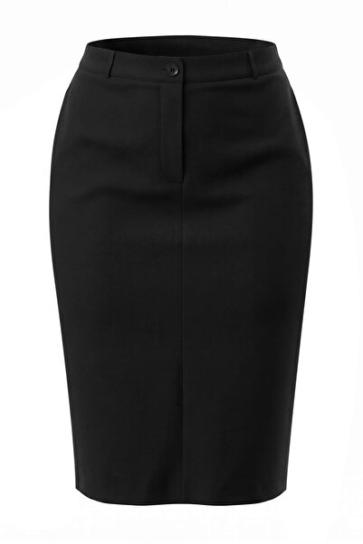 Trendyol Curve Black Woven Large Size Skirt