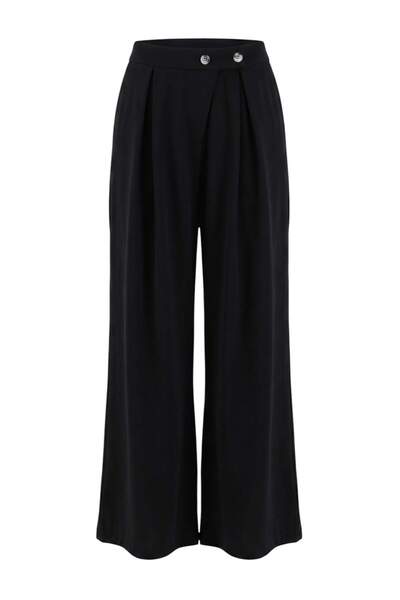 Trendyol Collection Black Extra Wide Leg Draped Pleated Trousers Twoaw27Pl00066