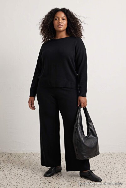 Trendyol Curve Schwarzes Strick-Set mit Bootsausschnitt und Hose – Ober- und ...