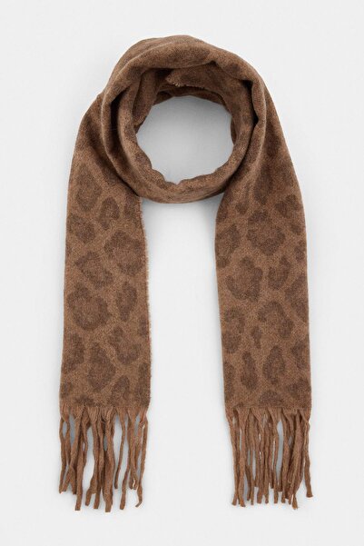 TRENDYOL SHOES Leopard Soft Textured Women's Tassel Scarf Takaw27At00001