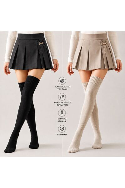 izayq collection 2 Pieces of Woolen Winter Combed Cotton Women's Socks