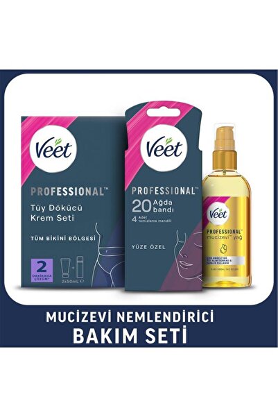 Veet Professional Bikini Tüy Dökücü Krem + Yüz Ağda Bandı 20’li + Mucizevi Ya...