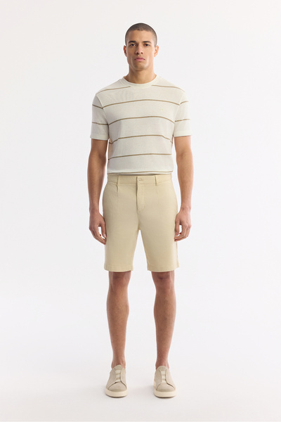 Avva Erkek Bej Klasik Bel Pamuklu Bi-Stretch Relaxed Fit Şort A51Y3727