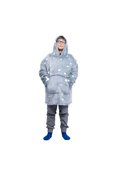 Generic Grey Stars sweatshirt-style Blanket , fluorescent, 75 cm