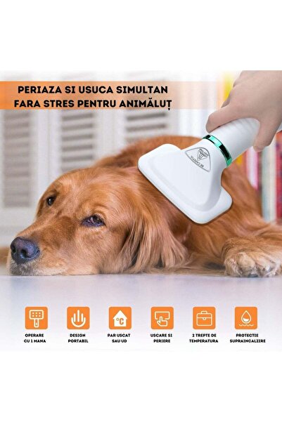 Generic 2 in 1 Electric Brush for Animals - Drying and Detangling Fur