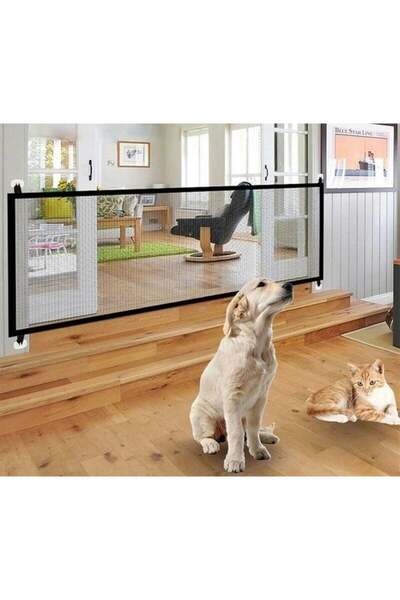 Generic Dog Safety Gate, Extendable 110-180 cm, Black Mesh