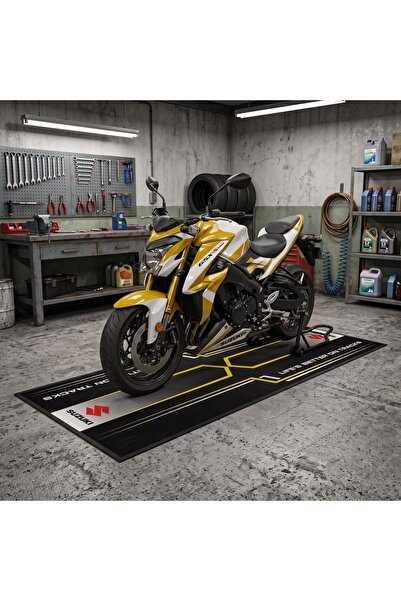 Kişiye Özel (Özelleştirilebilir) Motosiklet Matı - Garaj Halısı Motor Altı Pedi 100x200 cm
