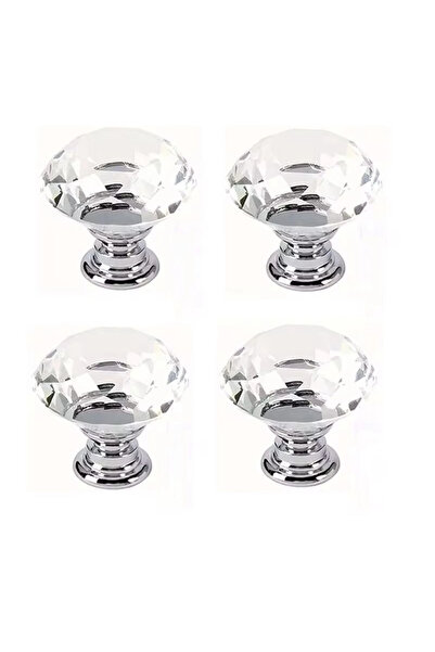 Choice 4pcs 4/8Pcs 30mm Diamond Shape Design Crystal Glass Knobs Cupboard Dra...