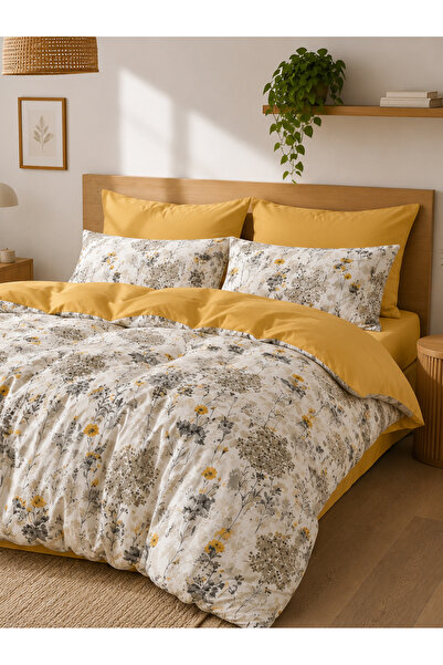 MyStory Home طقم غطاء لحاف مزدوج Jaune