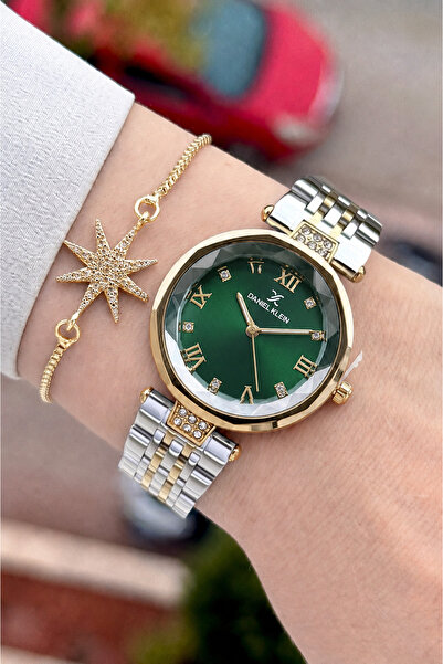 Daniel Klein Green Dial, Gold Metallic Color Strap, 31 Mm, 2 Year Warranty, W...
