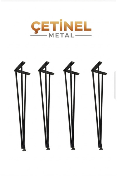 ÇETİNEL METAL Metal Masa Ayakları 4 Adet Masa Ayağı 73 Cm