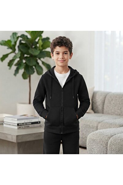 Erca Home Tekstil Ürünleri 100% Cotton Three-Strand Hooded Fleece Zippered Bl...