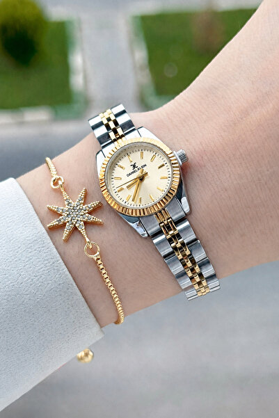 Daniel Klein Women's Wristwatch and Bracelet with Dial, Yellow Cord, Gold Sil...