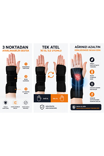 zabinza Neoprene Hand Wrist Splint - Compatible with Right and Left Hands