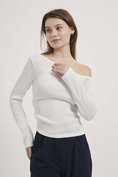 Arma Life Armalife 1628 Women's Bodysuit with One Shoulder Ruched Detail