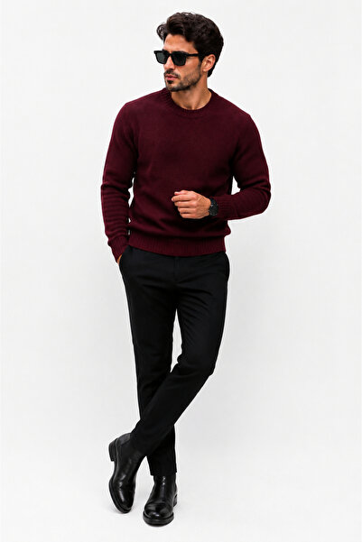 H&E LUXURY DESIGN Men's Crew Neck Knit Sweater – Slim Fit, Long Sleeve, Class...