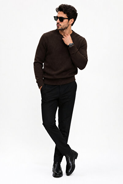 H&E LUXURY DESIGN Men's Crew Neck Knit Sweater – Slim Fit, Long Sleeve, Class...