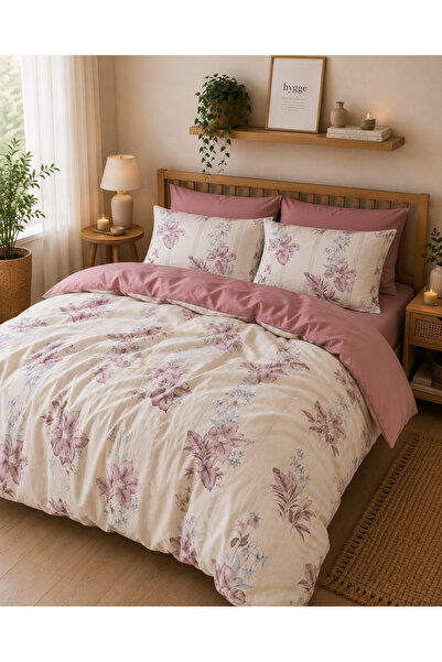 MyStory Home Double Duvet Cover Set with Elasticated Sheets Rose Fairy