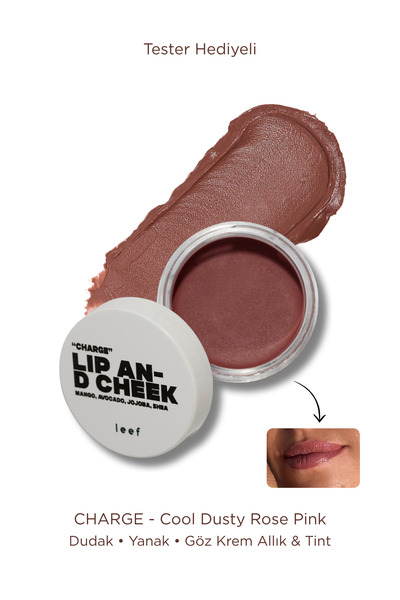 Leef Lip & Cheek Balm Charge | Dusty Rose Dudak & Yanak Balmı | Krem Allık & Tint