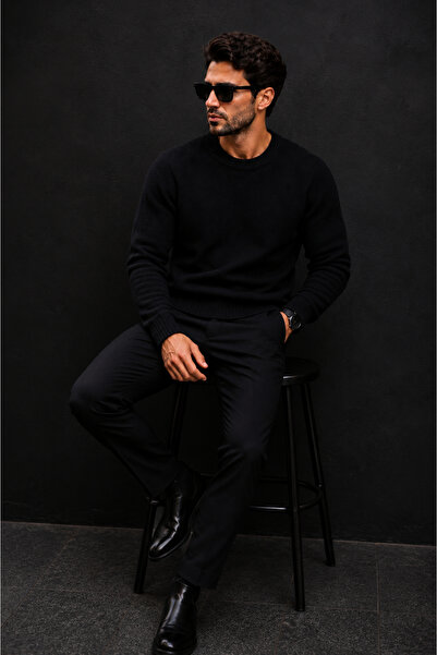 H&E LUXURY DESIGN Men's Crew Neck Knit Sweater – Slim Fit, Long Sleeve, Class...