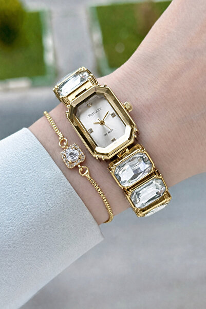 Ferrucci Gold Color Gift Packaged 20 mm 5 Atm Women's Wristwatch