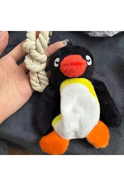 Choice WHITE ZAKOL Creative Funny Sling Rope Penguin Pendant Keychain Plush D...