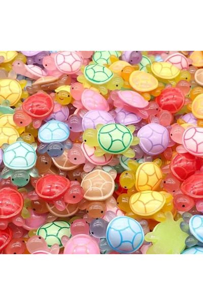 Choice 50pcs Mix 50 Pcs Cute Mini Luminous Turtle Ornaments Glowing in The Da...