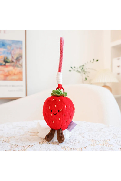 Choice6 11cm cao mei Lovely Fruit Plush Keychain Bag Decor Pineapple Strawber...