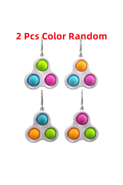 Choice1 2pcs random B 2pcs Finger Bubble Music Keychain Stress Relieving Fash...
