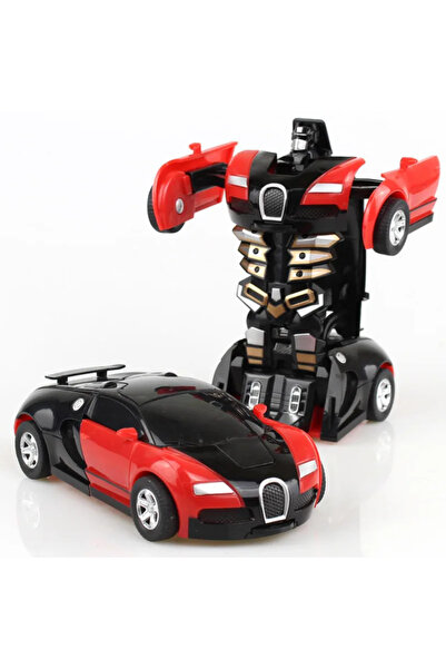 Choice11 B Red Mini 2 In 1 Car Toys One-key Deformation Car Toys Automatic Tr...